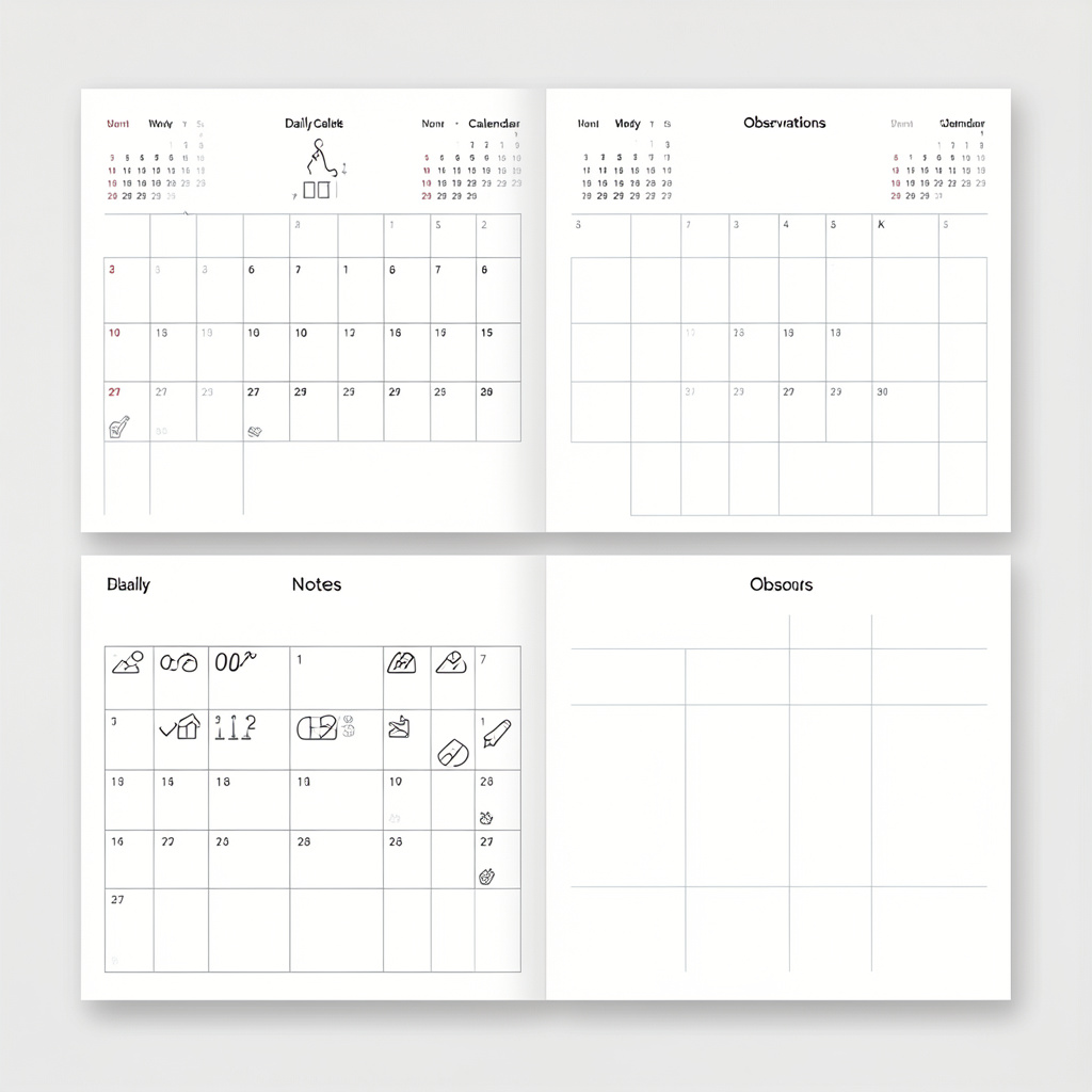 Kalenteri ja muistiinpanot päivittäisistä havainnoista